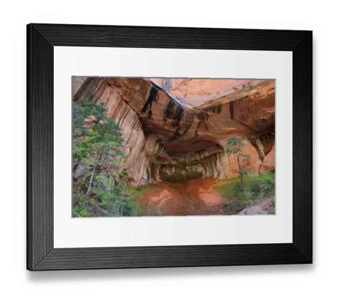 Framed Print : Sandstone Overhang oozing with water and moss, Zion National Park, near Springdale, Utah Framed Print : Sandstone Overhang oozing with water and moss, Zion National Park, near Springdale, Utah