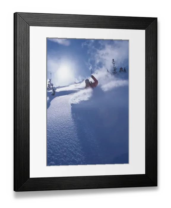Framed Print : Mike carving fresh snow in Big Cottonwood Canyon, Uinta Wasatch Cache National Forest