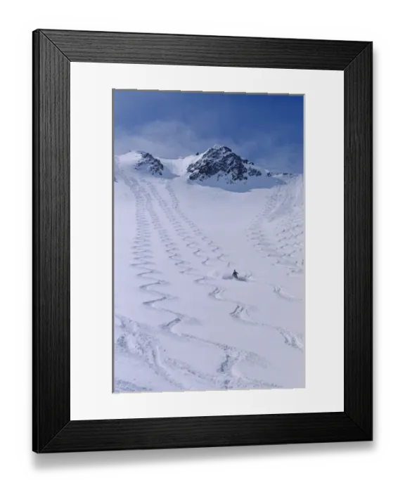 Framed Print : Skier enjoying the backcountry in the Wasatch, Utah
