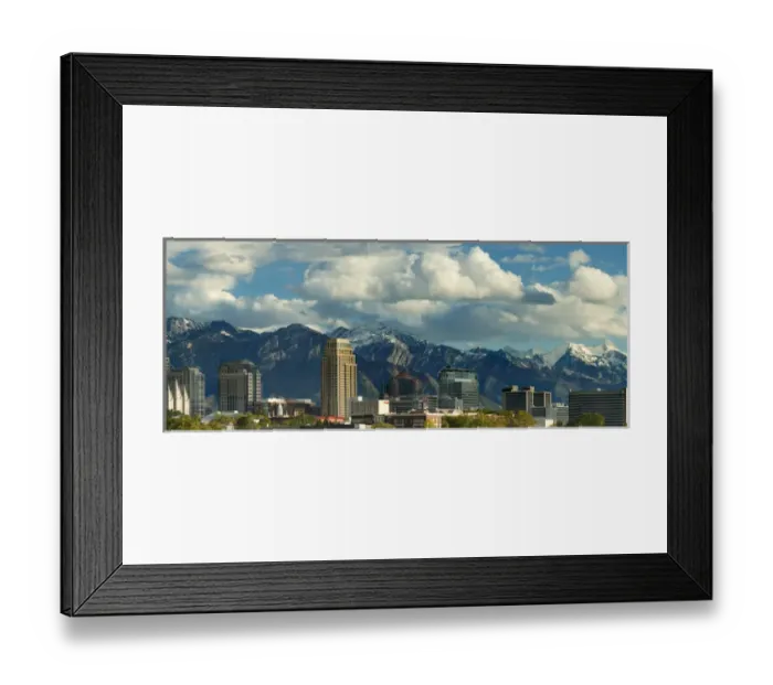 Framed Print : Salt Lake City with Wasatch Front in Background, Utah Framed Print : Salt Lake City with Wasatch Front in Background, Utah
