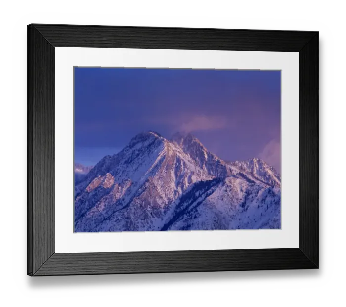 Framed Print : Alpenglow on Mount Olympus, Uinta Wasatch-Cache National Forest, Utah