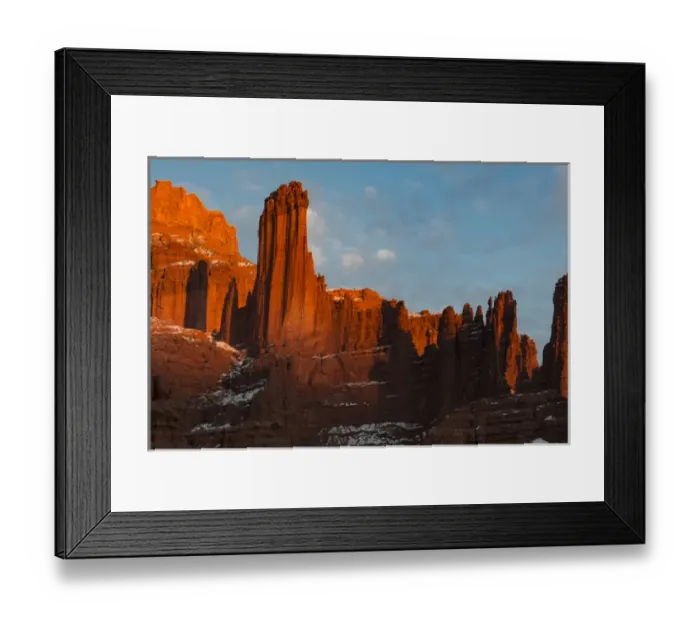 Framed Print : North America, USA, Utah. Fisher Towers with snow and clouds, near Castle Valley, Utah Framed Print : North America, USA, Utah. Fisher Towers with snow and clouds, near Castle Valley, Utah