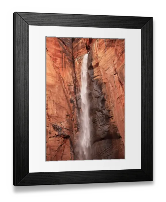 Framed Print : Temple of Sinawava Waterfall Red Rock Wall Zion Canyon National Park Utah Southwest Framed Print : Temple of Sinawava Waterfall Red Rock Wall Zion Canyon National Park Utah Southwest