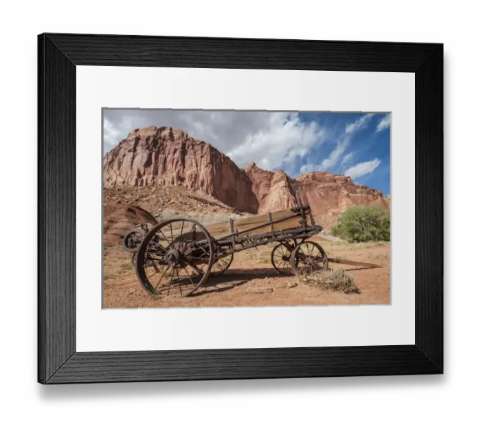 Framed Print : Old wagon, Fruita, Capitol Reef National Park, Utah, USA