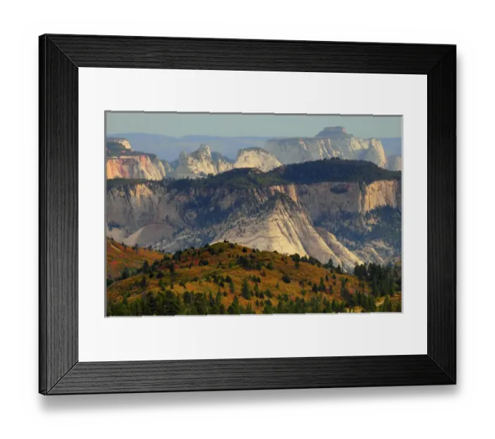 Framed Print : Sunset View from Kolob Terrace; Zion National Park; Utah; USA