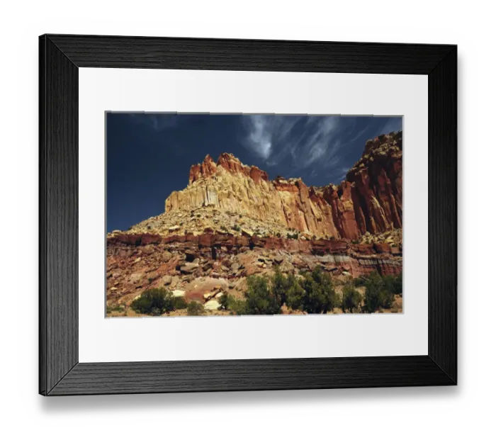 Framed Print : Egyptian Temple in the morning, Scenic Drive, Capitol Reef National Park, Torrey