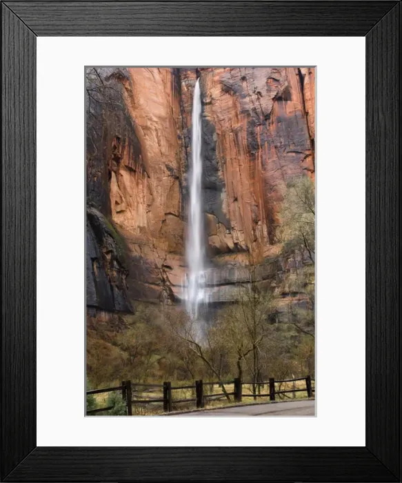 Framed Print : USA, Utah, Zion National Park, Springdale, Waterfall Framed Print : USA, Utah, Zion National Park, Springdale, Waterfall