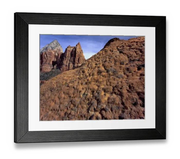 Framed Print : Zion National Park, Utah. USA. Eroded sandstone slab Framed Print : Zion National Park, Utah. USA. Eroded sandstone slab