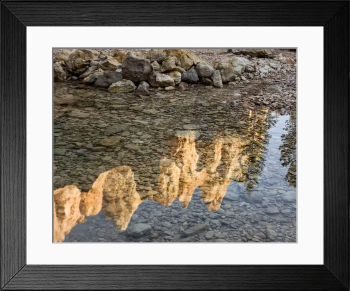 Framed Print : Peaks reflecting in small pool at Mossy Cave at Bryce Canyon National Park. Utah. US Framed Print : Peaks reflecting in small pool at Mossy Cave at Bryce Canyon National Park. Utah. US