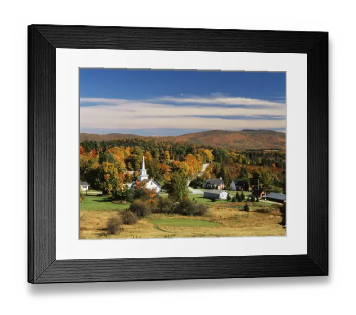 Framed Print : USA, Vermont, Northeast Kingdom, View of town Newark Framed Print : USA, Vermont, Northeast Kingdom, View of town Newark