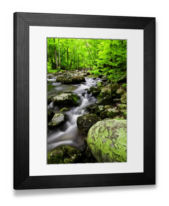 Framed Print : USA, Virginia, Shenandoah National Park. Creek flows through forest Framed Print : USA, Virginia, Shenandoah National Park. Creek flows through forest