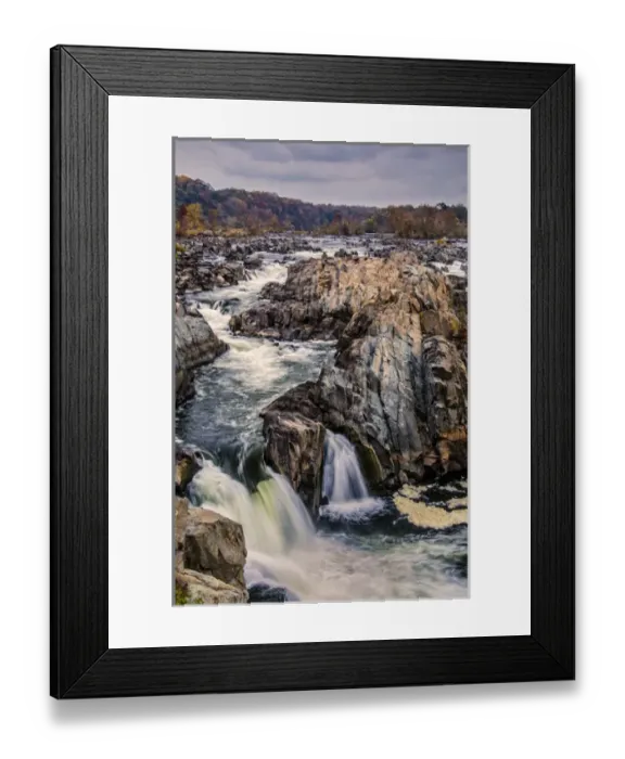 Framed Print : USA, Virginia, Great Falls Park. Landscape of rapids on Potomac River. Credit as