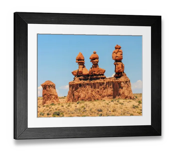 Framed Print : Three Sisters Hoodoos Goblin Valley State Park Rock Canyon San Rafael Desert Utah USA Southwest Framed Print : Three Sisters Hoodoos Goblin Valley State Park Rock Canyon San Rafael Desert Utah USA Southwest