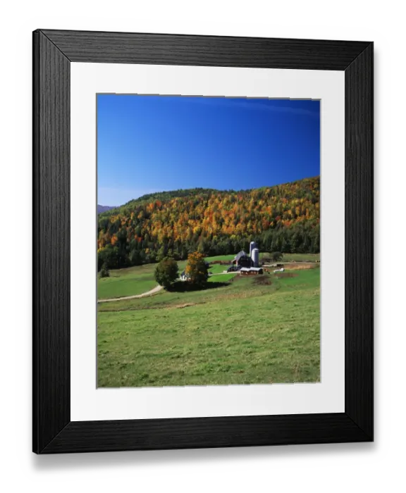 Framed Print : USA, Northeast Kingdom, Vermont, View of silo and autumn landscape Framed Print : USA, Northeast Kingdom, Vermont, View of silo and autumn landscape