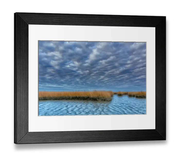 Framed Print : USA, Virginia. Cloudy scenic on Chincoteague Island Framed Print : USA, Virginia. Cloudy scenic on Chincoteague Island