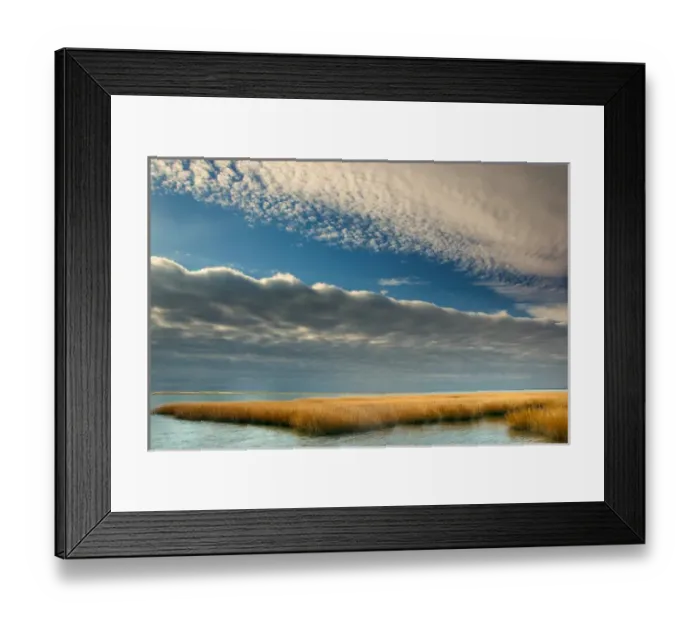 Framed Print : USA, Virginia. Cloudy scenic on Chincoteague Island Framed Print : USA, Virginia. Cloudy scenic on Chincoteague Island