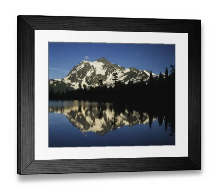 Framed Print : USA, Washington State, North Cascades National Park, View of Mount Shuksan with Baker