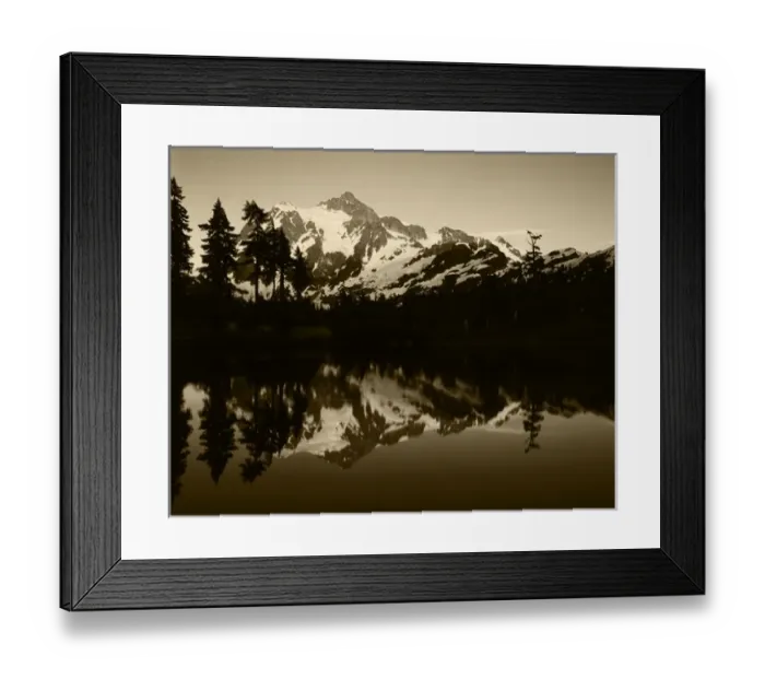 Framed Print : USA, Washington State, North Cascades National Park, View of Mount Shuksan and Baker Framed Print : USA, Washington State, North Cascades National Park, View of Mount Shuksan and Baker
