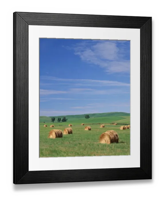Framed Print : USA, Eastern Washington, Hay bales and clouds Framed Print : USA, Eastern Washington, Hay bales and clouds