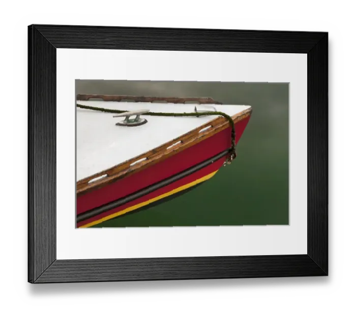 Framed Print : USA, Washington, Deer Harbor. Bow of boat at Orcas Island