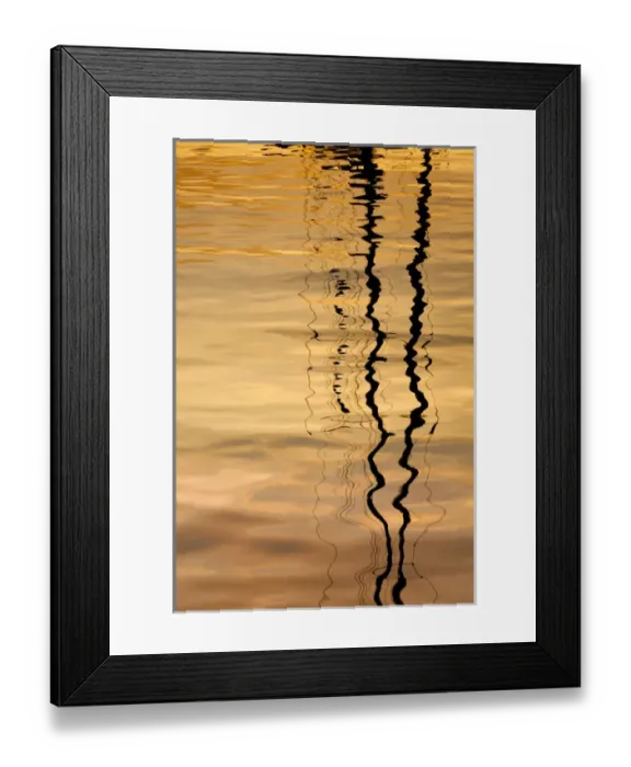 Framed Print : USA, Washington, San Juan Islands. Sailboat mast reflection at sunset. Credit as Framed Print : USA, Washington, San Juan Islands. Sailboat mast reflection at sunset. Credit as