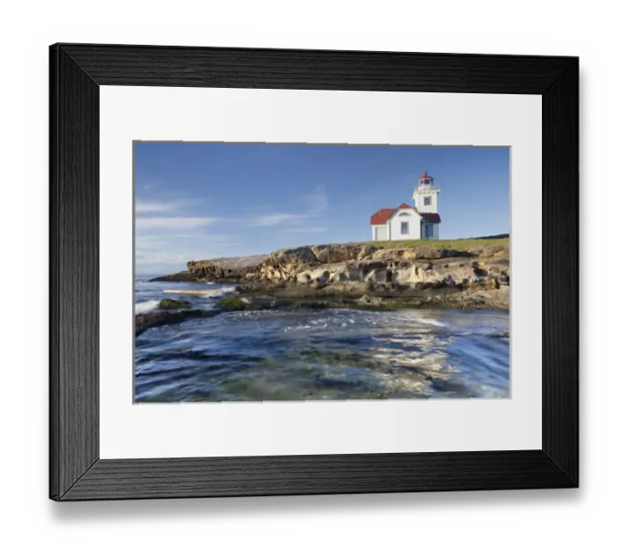 Framed Print : USA, Washington, San Juan Islands. View of Patos Island Lighthouse