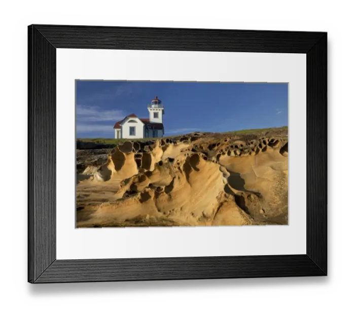 Framed Print : USA, Washington, San Juan Islands. View of Patos Island Lighthouse