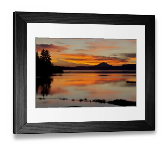 Framed Print : USA, Washington. Sunset on Lake Quinault. Credit as: Don Paulson  /  Jaynes Gallery  /  DanitaDelimont