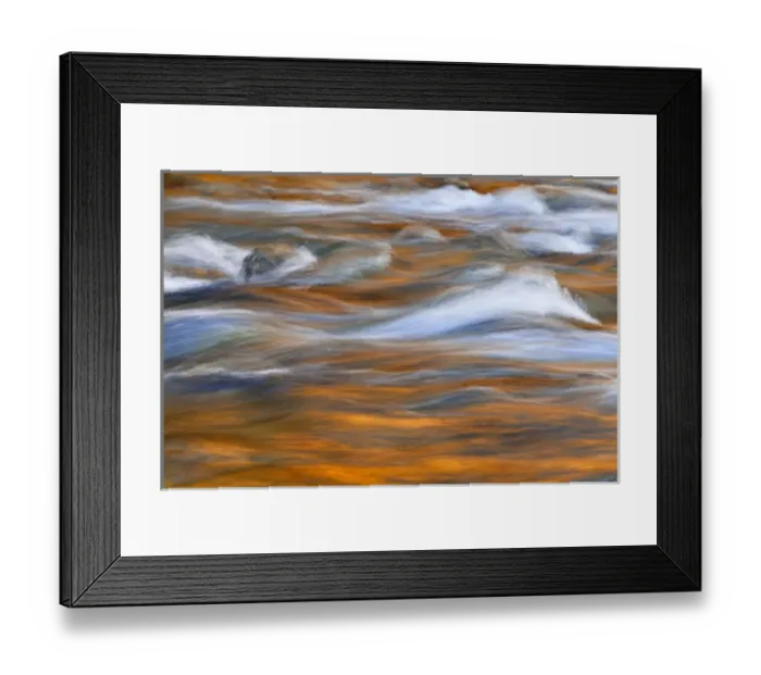 Framed Print : USA, Washington, Quinault. Autumn colors reflect in Quinault River