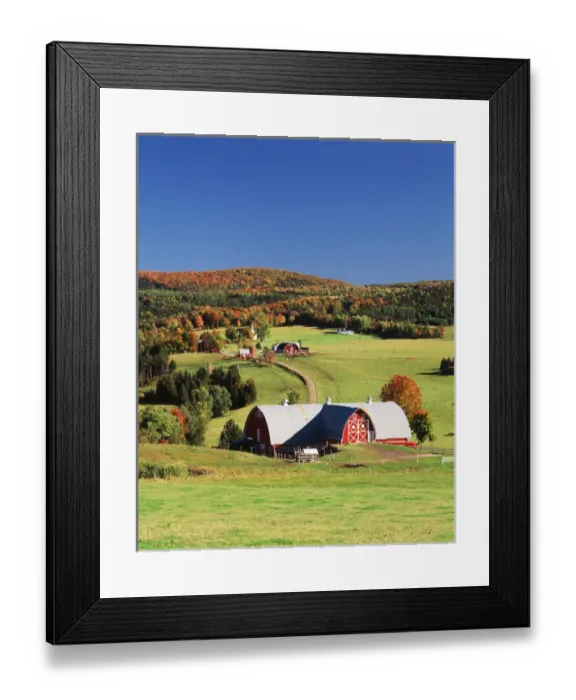 Framed Print : USA, Vermont, Northeast Kingdom, Barnet, View of farm in autumn Framed Print : USA, Vermont, Northeast Kingdom, Barnet, View of farm in autumn