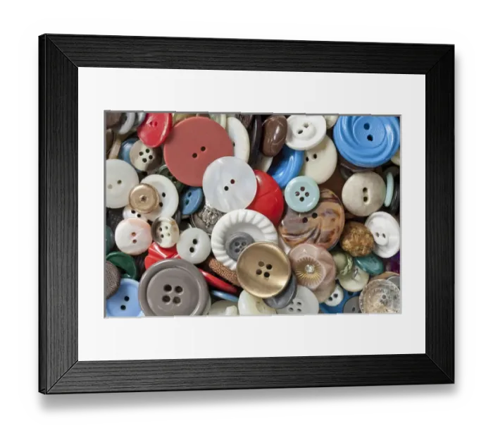 Framed Print : USA, Washington, Seabeck. Assortment of buttons used for mending Framed Print : USA, Washington, Seabeck. Assortment of buttons used for mending