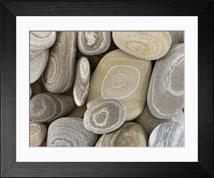 Framed Print : USA, Washington, Seabeck. Close-up of beach stones
