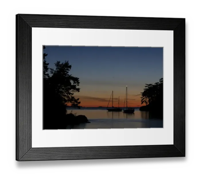 Framed Print : USA, Washington, San Juan Islands. Sailboats in Active Cove at sunset. Credit as Framed Print : USA, Washington, San Juan Islands. Sailboats in Active Cove at sunset. Credit as