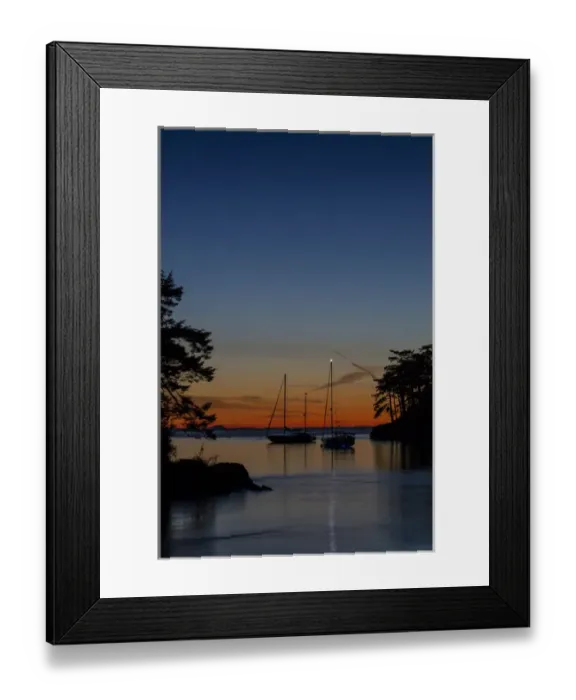 Framed Print : USA, Washington, San Juan Islands. Sailboats in Active Cove at sunset. Credit as Framed Print : USA, Washington, San Juan Islands. Sailboats in Active Cove at sunset. Credit as