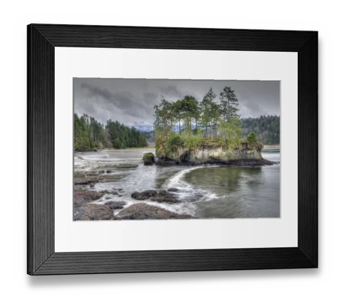 Framed Print : USA, Washington, Salt Creek. Landscape of island in river