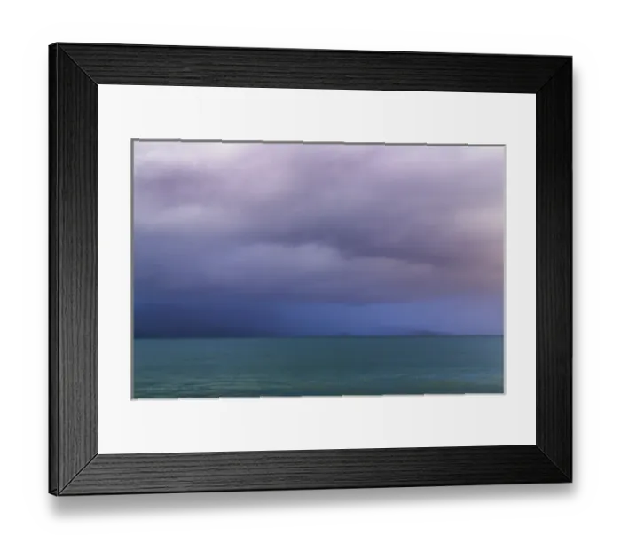 Framed Print : USA, Washington, Seabeck. Storm clouds over Hood Canal at twilight