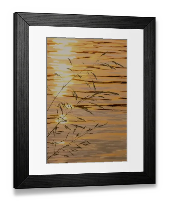 Framed Print : USA, Washington. Sunset on water and grasses Framed Print : USA, Washington. Sunset on water and grasses