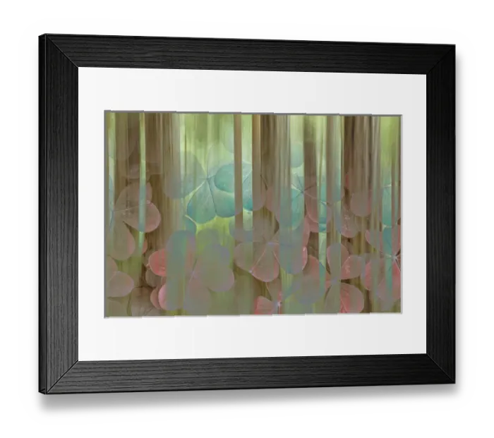 Framed Print : USA, Washington, Seabeck. Collage of oxalis and trees Framed Print : USA, Washington, Seabeck. Collage of oxalis and trees