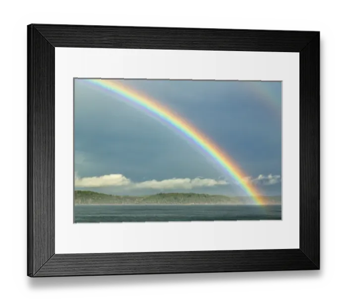 Framed Print : USA, Washington, Seabeck. Rainbow over Hood Canal