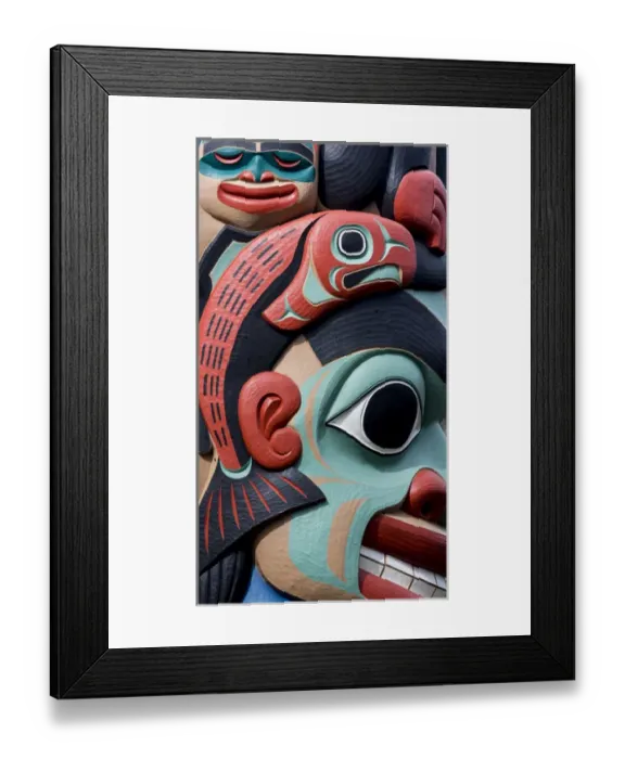Framed Print : USA, Washington, Jamestown. Totem art. (PR) Credit as: Don Paulson  /  Jaynes Gallery