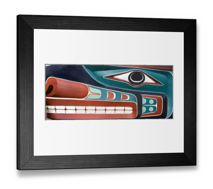Framed Print : USA, Washington, Jamestown. Composite of totem art Framed Print : USA, Washington, Jamestown. Composite of totem art