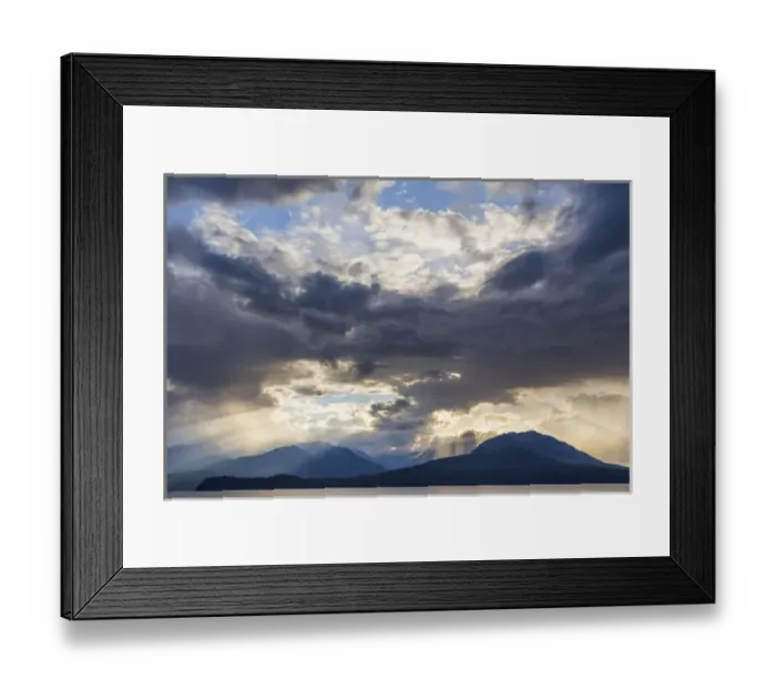Framed Print : USA, Washington, Seabeck. God rays over Hood Canal Framed Print : USA, Washington, Seabeck. God rays over Hood Canal