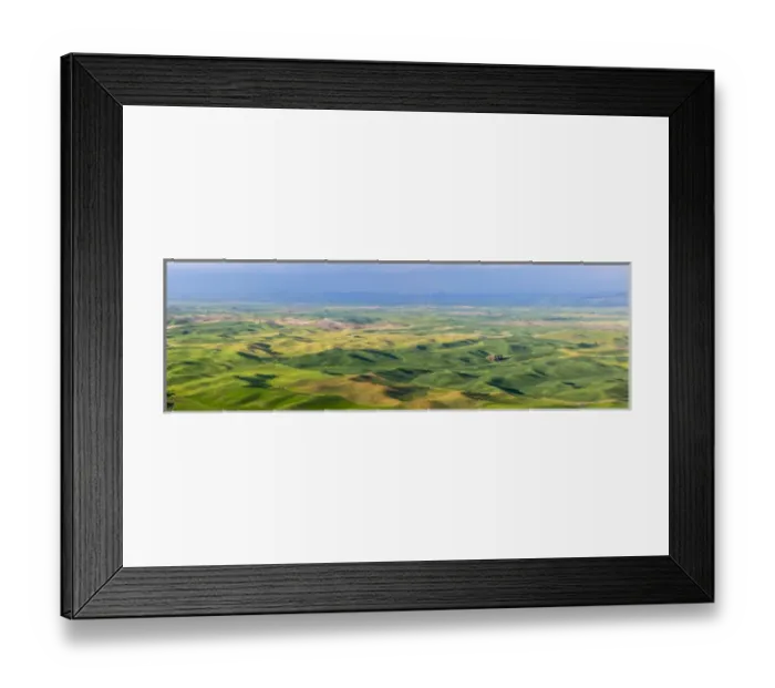 Framed Print : USA, Washington, Palouse Hills. Panorama of farmland
