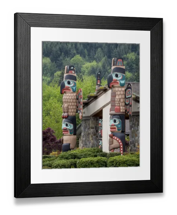 Framed Print : USA, Washington, Jamestown. Totem art. (PR) Credit as: Don Paulson  /  Jaynes Gallery