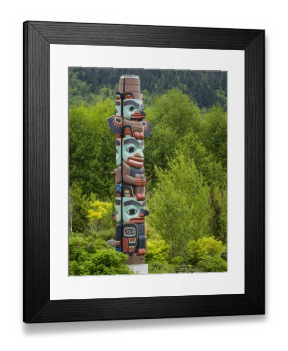 Framed Print : USA, Washington, Jamestown. Totem art. (PR) Credit as: Don Paulson / Jaynes Gallery Framed Print : USA, Washington, Jamestown. Totem art. (PR) Credit as: Don Paulson / Jaynes Gallery