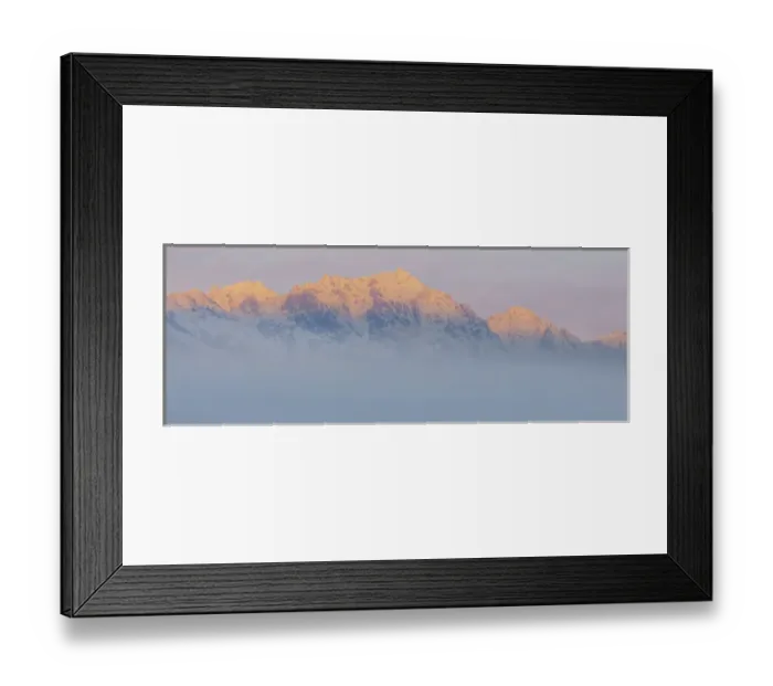 Framed Print : USA, Washington, Mount Constance. Foggy sunrise panorama of mountain Framed Print : USA, Washington, Mount Constance. Foggy sunrise panorama of mountain