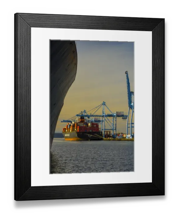 Framed Print : USA, Washington, Tacoma. Container cargo loading in Sitcum Waterway at Port of Tacoma Framed Print : USA, Washington, Tacoma. Container cargo loading in Sitcum Waterway at Port of Tacoma