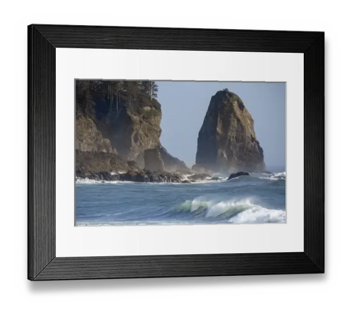 Framed Print : USA, Washington. Waves crash on the shore of First Beach Framed Print : USA, Washington. Waves crash on the shore of First Beach