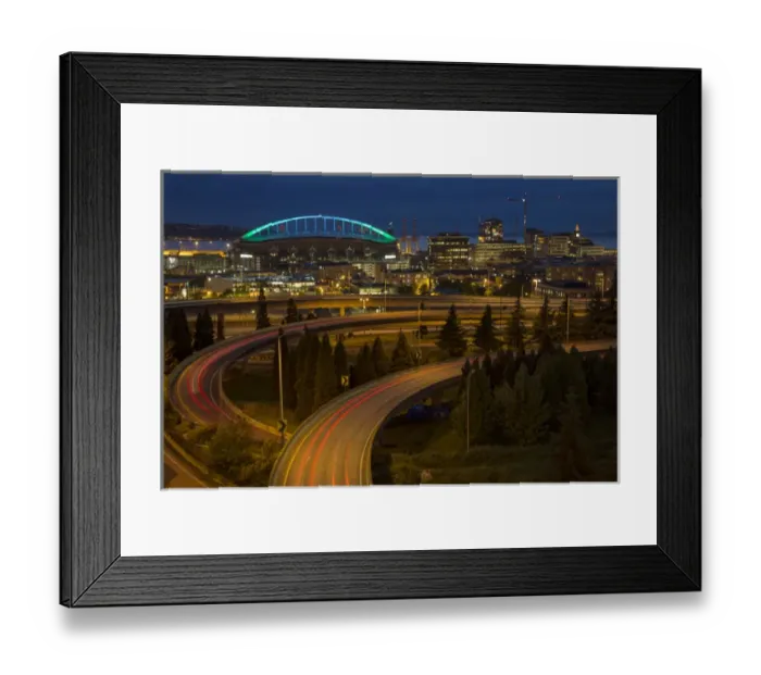 Framed Print : USA, Washington. Seattle freeways at dusk. Credit as: Don Grall  /  Jaynes Gallery  /  DanitaDelimont