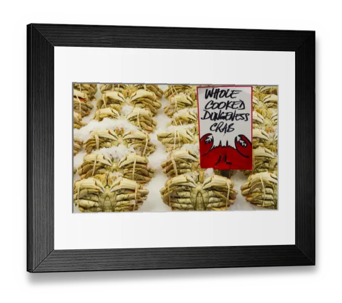 Framed Print : USA, Washington State, Seattle. Cooked Dungeness crab on ice display at Pike Place Framed Print : USA, Washington State, Seattle. Cooked Dungeness crab on ice display at Pike Place